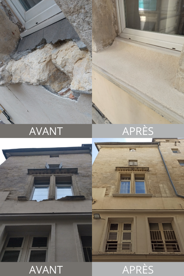 Nous sommes intervenus pour la rnovation d'un appui de fentre pour un appartement dans le centre-ville de Montpellier.